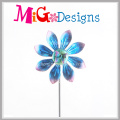 Estaca de molinetes de viento de jardín Estaca de metal de flor azul excelente